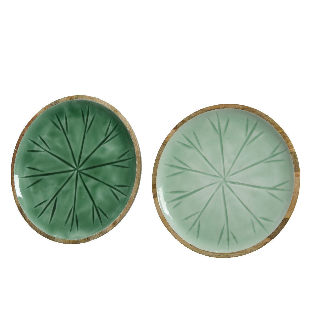 PIATTO DECORATIVO IN LEGNO D.30XH2CM VERDE / AZZUR