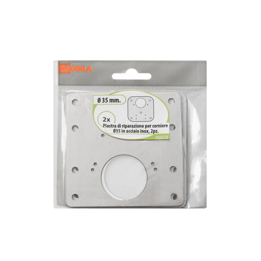 PIASTRE PER CERNIERE IN ACCIAIO INOX FORO DA 35MM