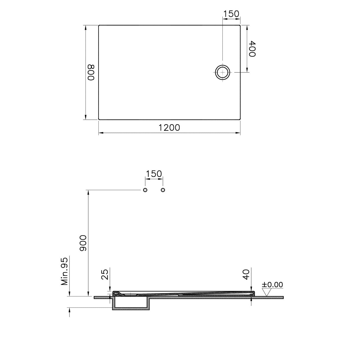 PIATTO DOCCIA LAGUNA 120X80XH4CM BIANCO IN CERAMIC