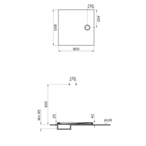 PIATTO DOCCIA LAGUNA 80X80XH4CM BIANCO IN CERAMICA