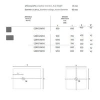 PIATTO DOCCIA STONE 80X80XH3,5CM BIANCO EFFETTO AR