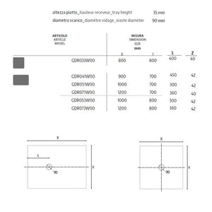 PIATTO DOCCIA STONE 80X80XH3,5CM BIANCO EFFETTO AR