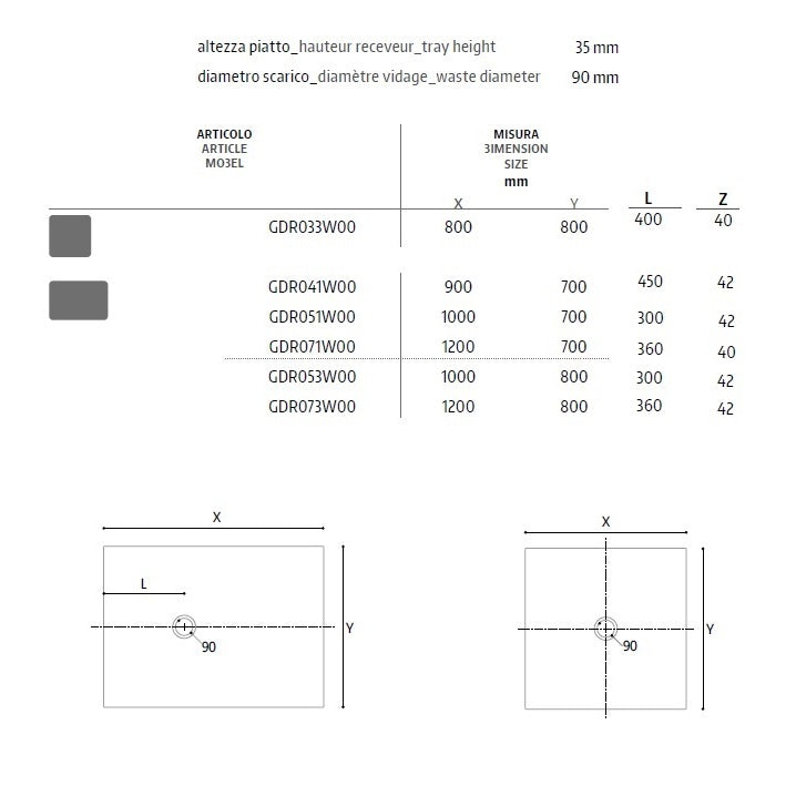 PIATTO DOCCIA STONE 70X120XH3,5CM BIANCO EFFETTO A