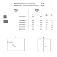 PIATTO DOCCIA STONE 70X120XH3,5CM BIANCO EFFETTO A
