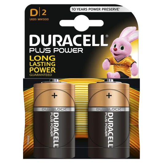 PILA TIPO D DURACELL PLUS +100
