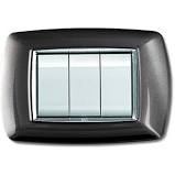 PLACCA MYLIFE 3 MODULI ALLUMINIO NOTTE