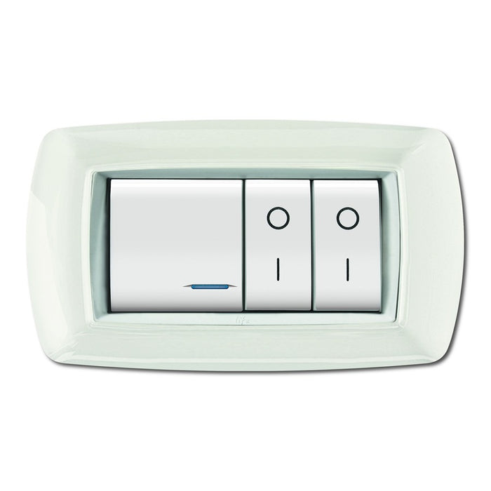 PLACCA MYLIFE 4 MODULI BIANCO