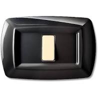 PLACCA TONDO 1 MODULO NERO