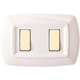 PLACCA TONDO 2 MODULI BIANCO