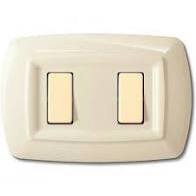 PLACCA TONDO 2 MODULI AVORIO