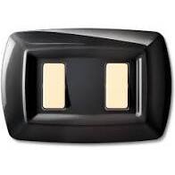 PLACCA TONDO 2 MODULI NERO