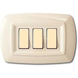 PLACCA TONDO 3 MODULI AVORIO