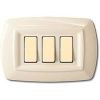 PLACCA TONDO 3 MODULI AVORIO