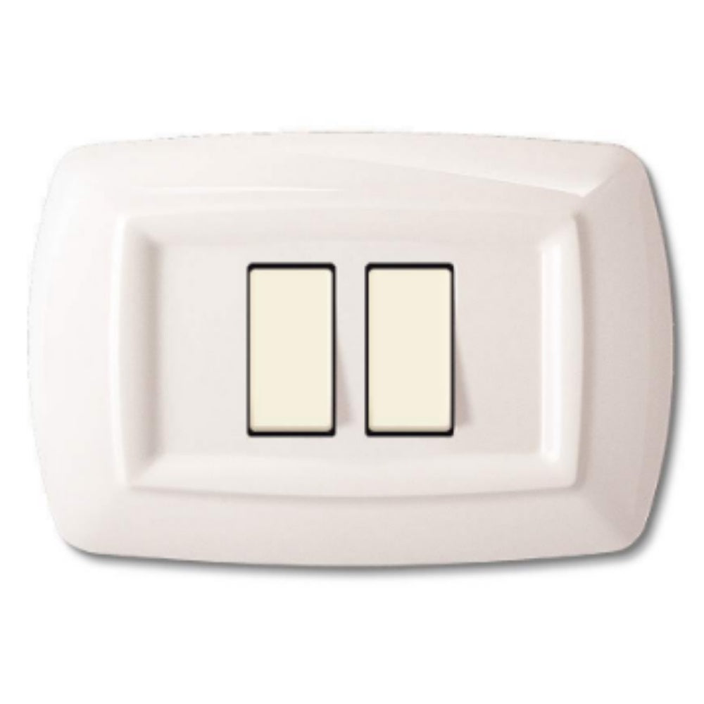 PLACCA TONDO 2 MODULI RAVVICINATI BIANCO