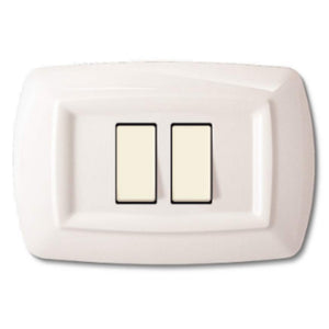 PLACCA TONDO 2 MODULI RAVVICINATI BIANCO