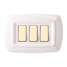 PLACCA TONDO 3 MODULI BIANCO