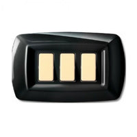 PLACCA TONDO 3 MODULI NERA