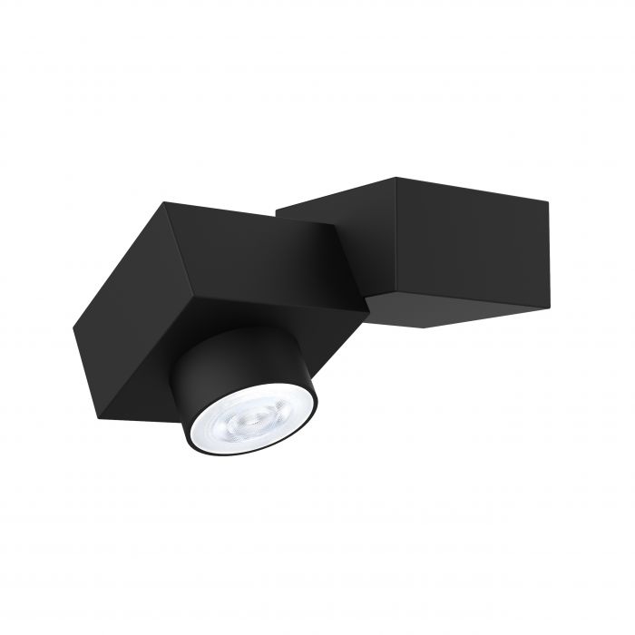 PLAFONIERA CROSS GU10 20X14XH13CM NERA