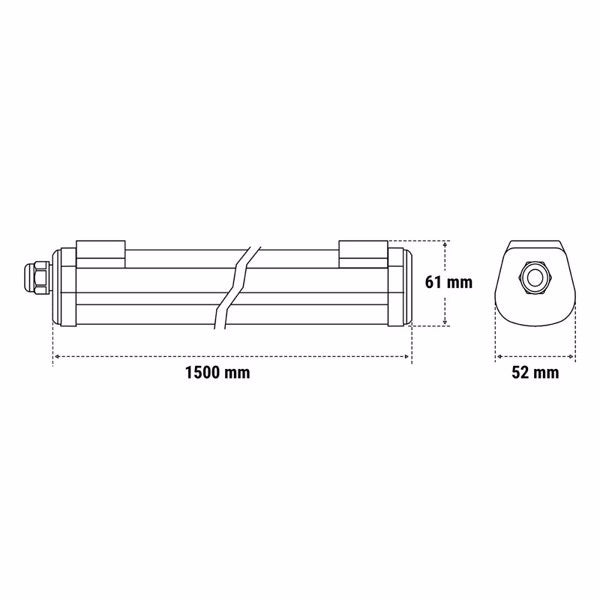 PLAFONIERA POLICARBONATO STAGNALED 150CM 40W IP65