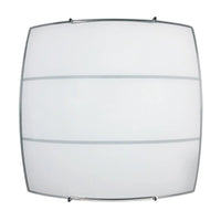 PLAFONIERA LUCE 2XE27 30X30CM BIANCA A RIGHE