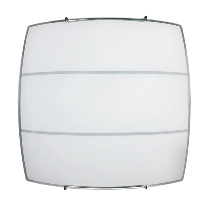 PLAFONIERA LUCE 2XE27 30X30CM BIANCA A RIGHE