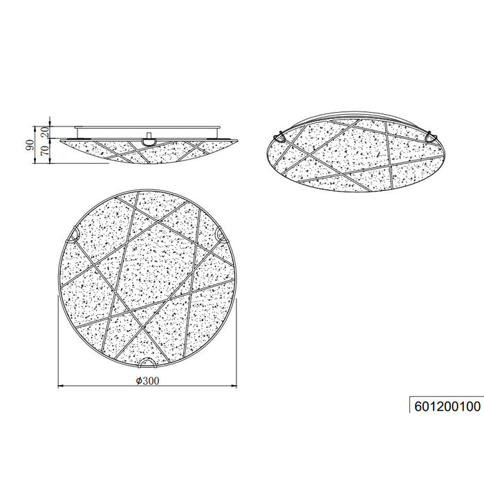 PLAFONIERA SANDRINA D.30CM E27 GRANIGLIA