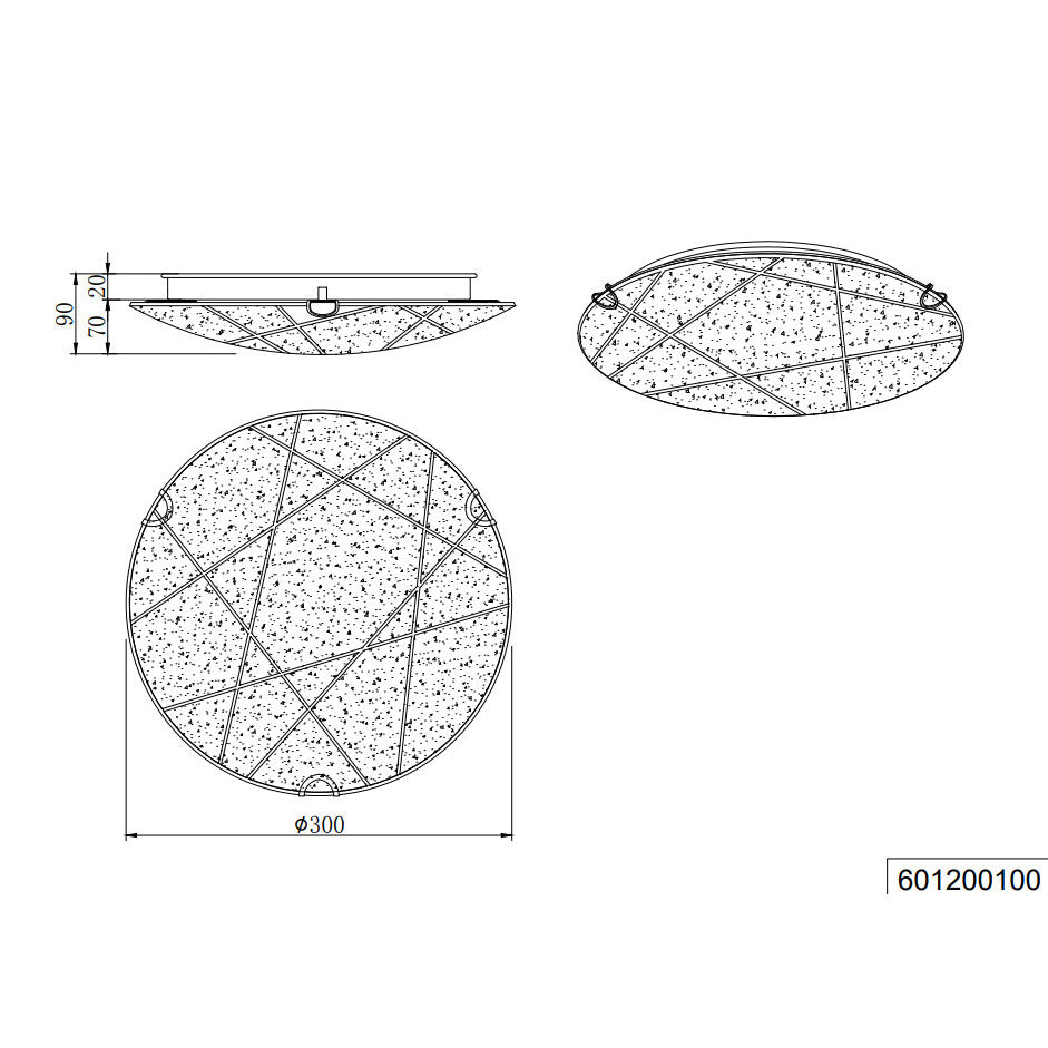 PLAFONIERA SANDRINA D.30CM E27 GRANIGLIA