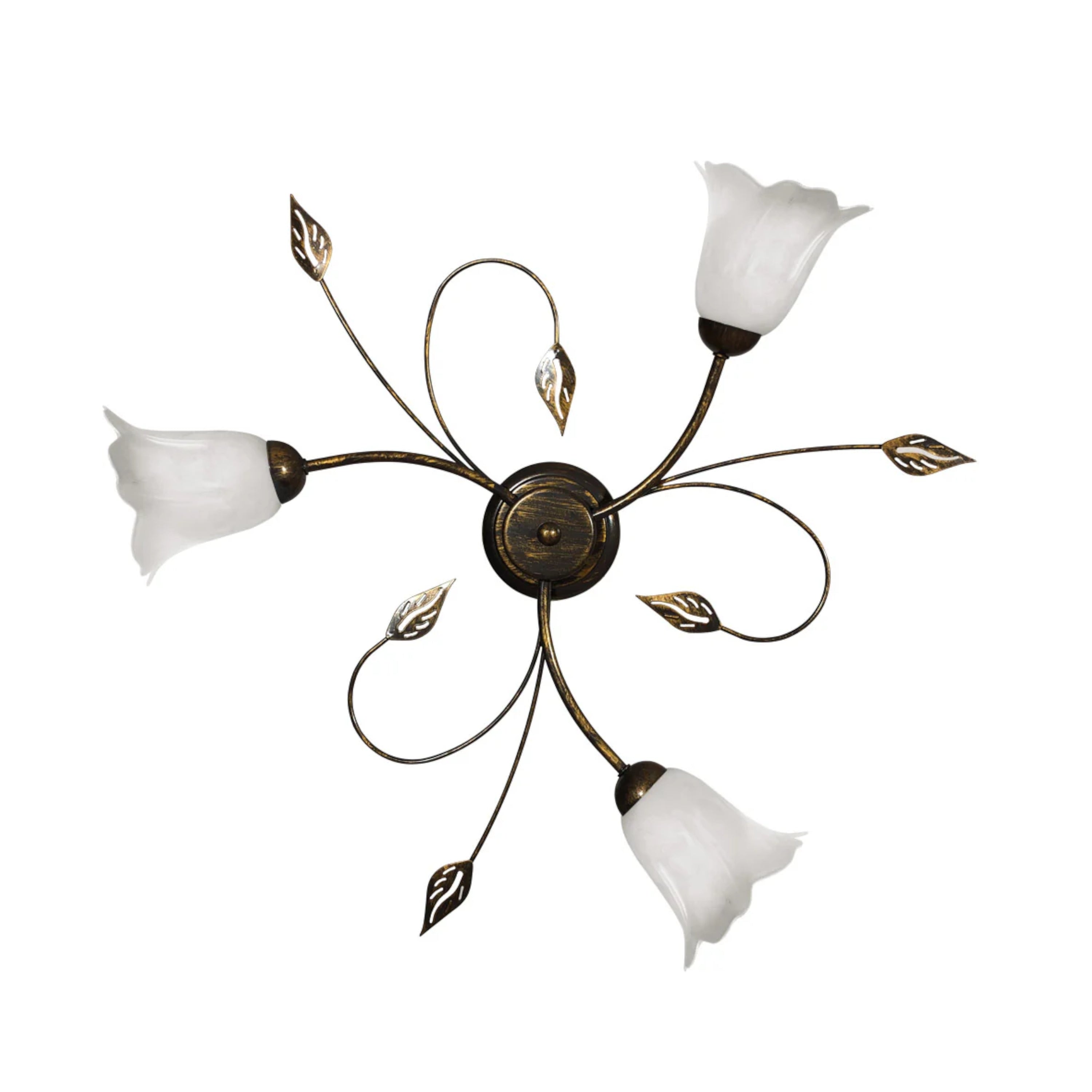 PLAFONIERA TERESA 3X E14 D.64XH18CM MARRONE/ORO