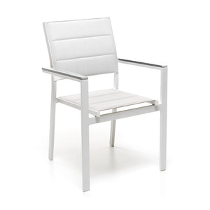 POLTRONA BIANCA 55X57XH85CM IN TESSUTO E ALLUMINIO