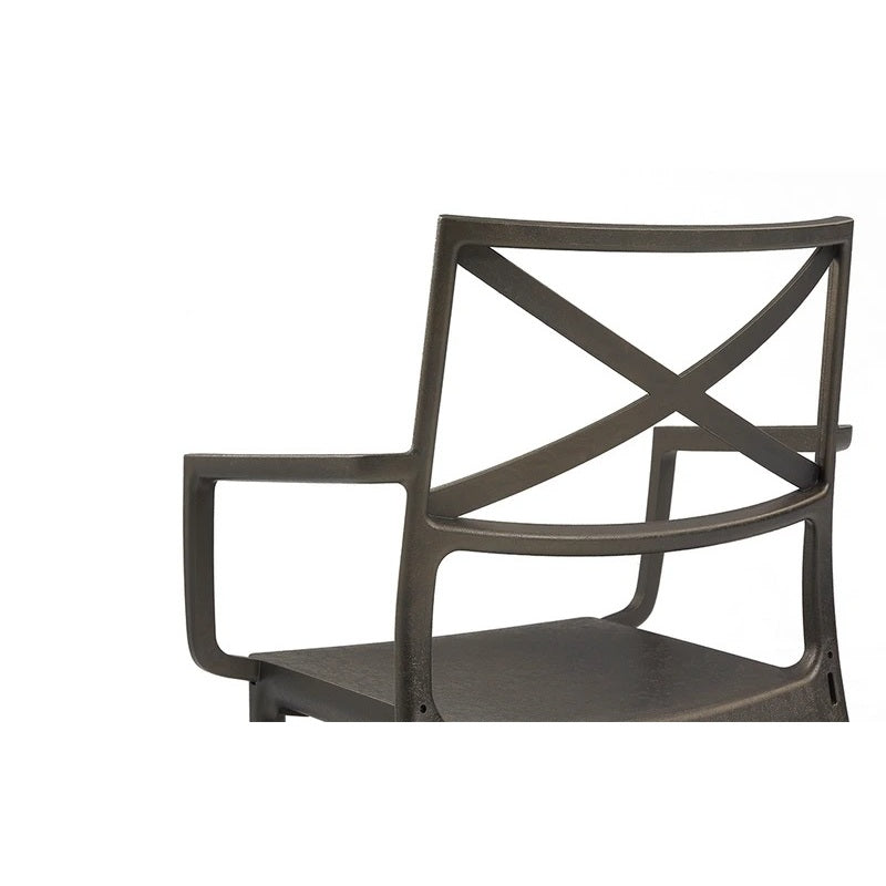 POLTRONA METALIX 60X53XH81CM RESINA GHISA BRONZO