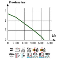 POMPA SOMMERSA 750W ACQUE SCURE E CHIARE