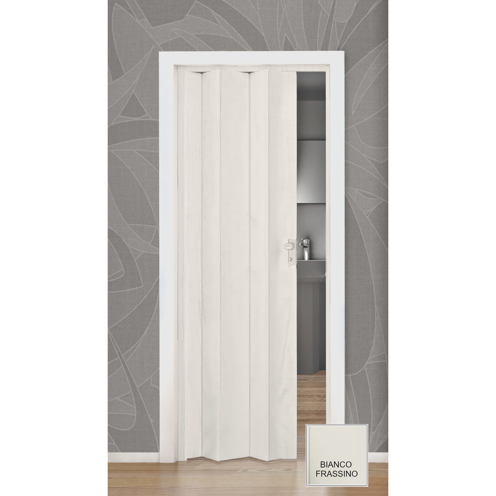 PORTA A SOFFIETTO MAYA 83XH214CM BIANCO FRASSINO S