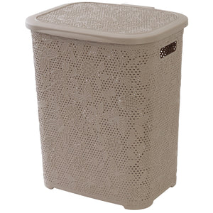 PORTABIANCHERIA FLOWER 50L TORTORA IN PLASTICA