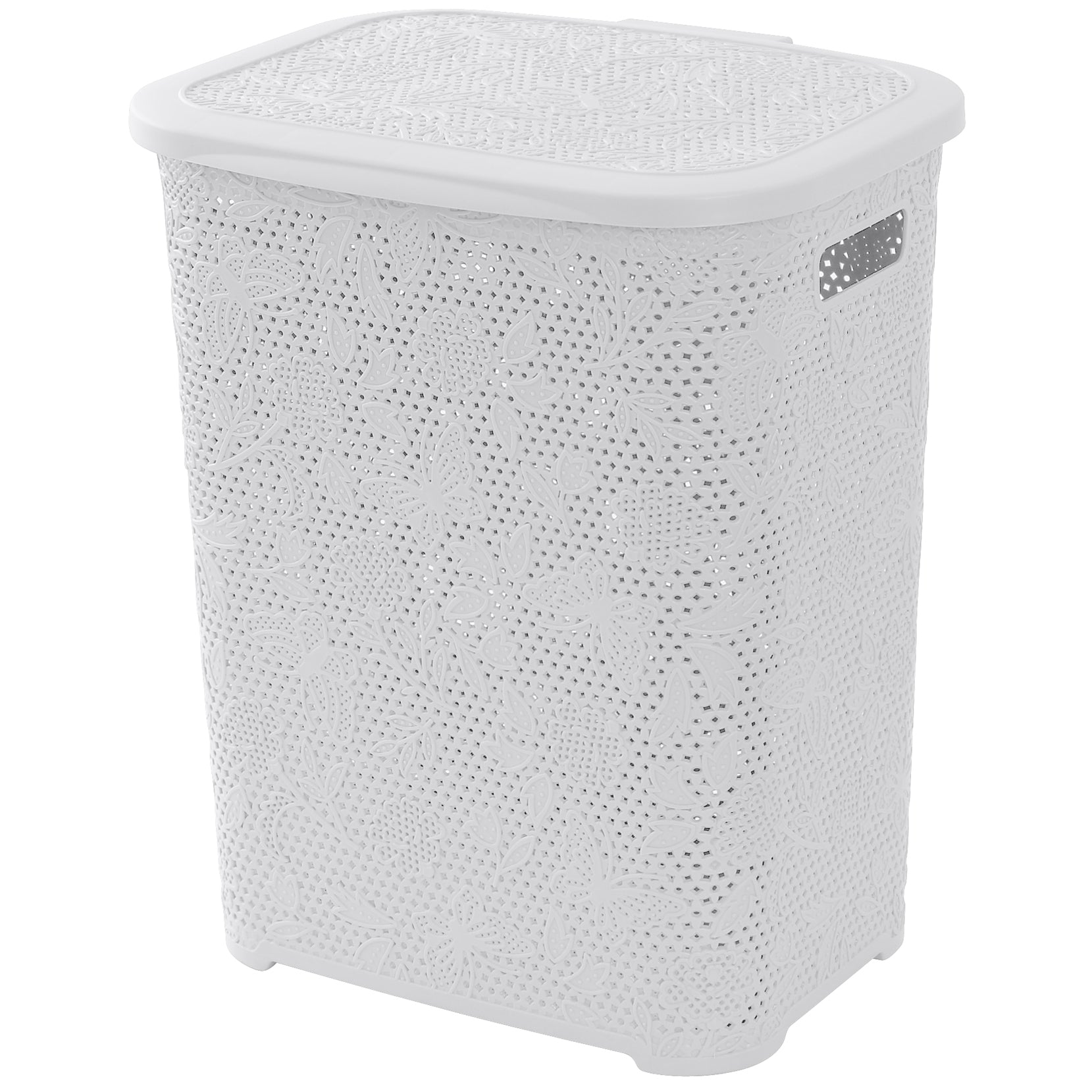 PORTABIANCHERIA PLASTICA FLOWER 50L BIANCO