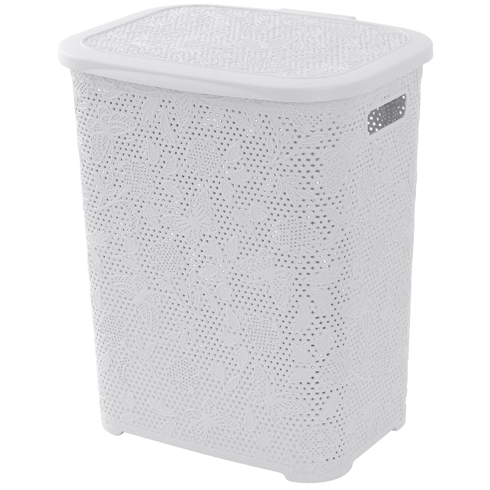 PORTABIANCHERIA PLASTICA FLOWER 50L BIANCO