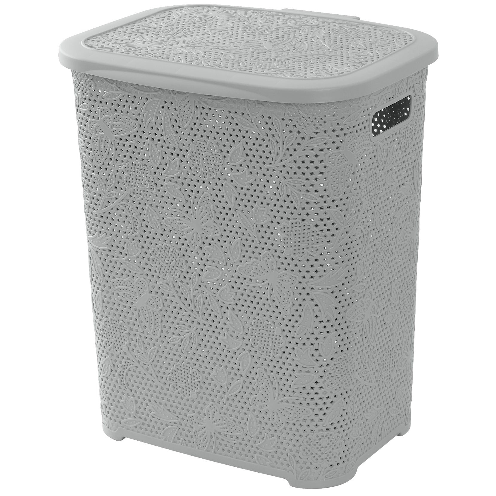 PORTABIANCHERIA PLASTICA FLOWER 50L GRIGIO