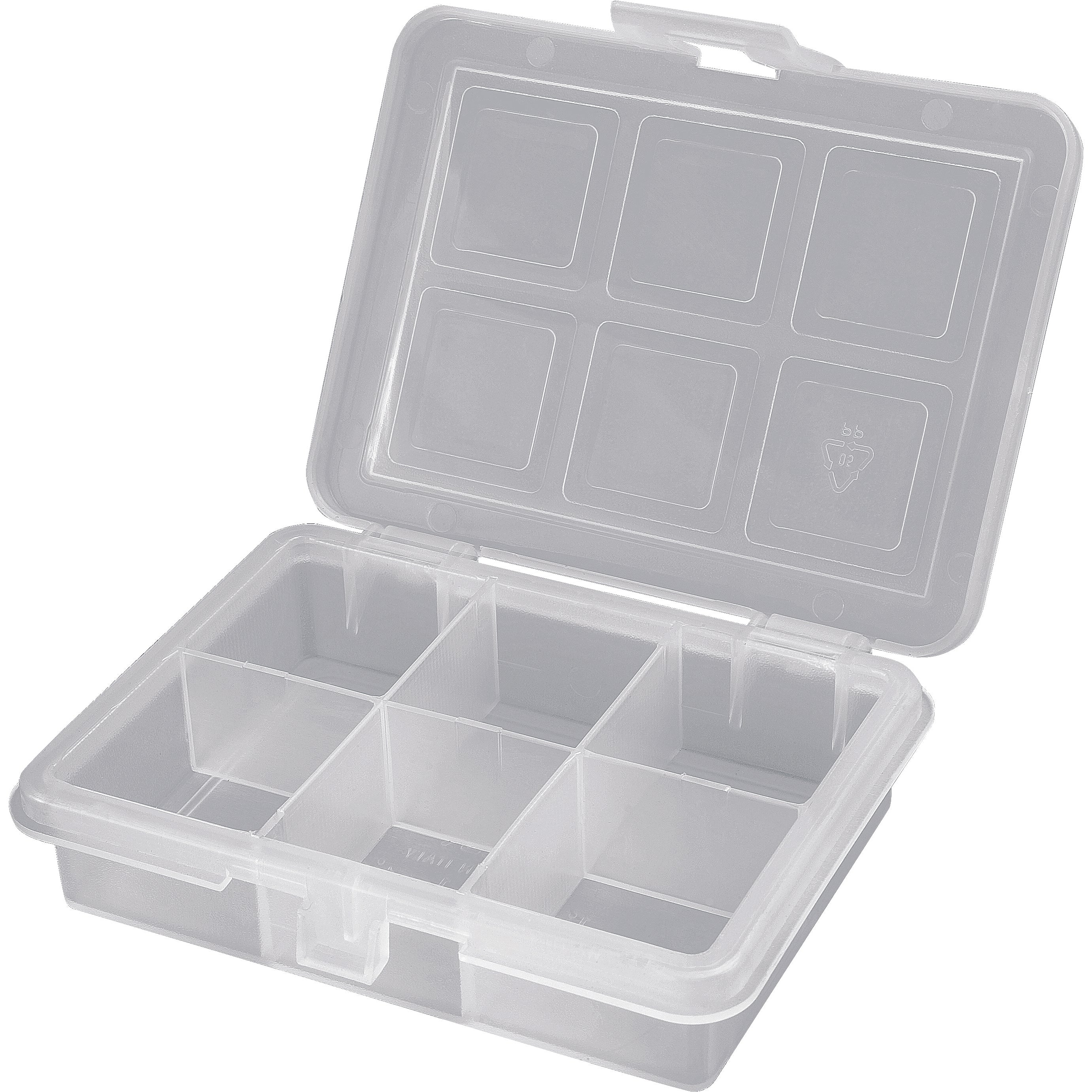 PORTAMINUTERIA TRASPARENTE 120X100X28MM CON 6 SCOM