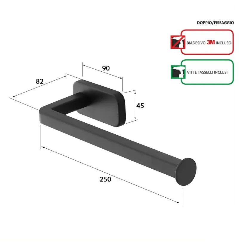 PORTASALVIETTE CUBIK 25CM INOX NERO
