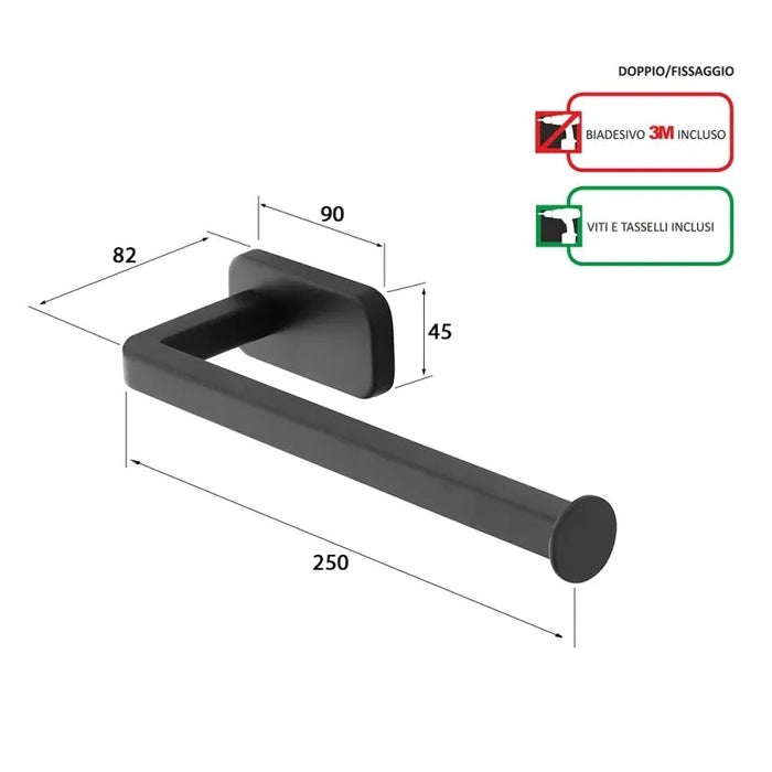 PORTASALVIETTE CUBIK 25CM INOX NERO