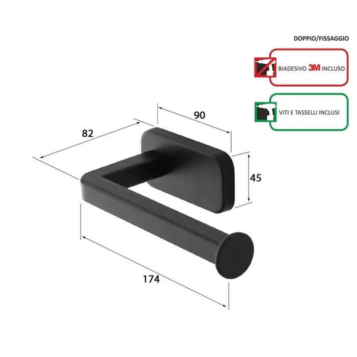 PORTAROTOLO CUBIK INOX NERO