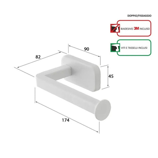 PORTAROTOLO CUBIK INOX BIANCO