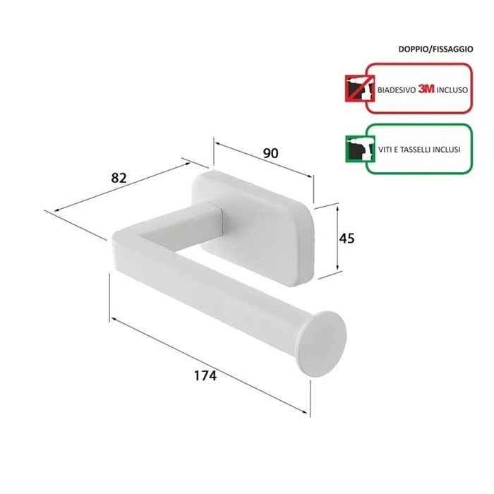 PORTAROTOLO CUBIK INOX BIANCO