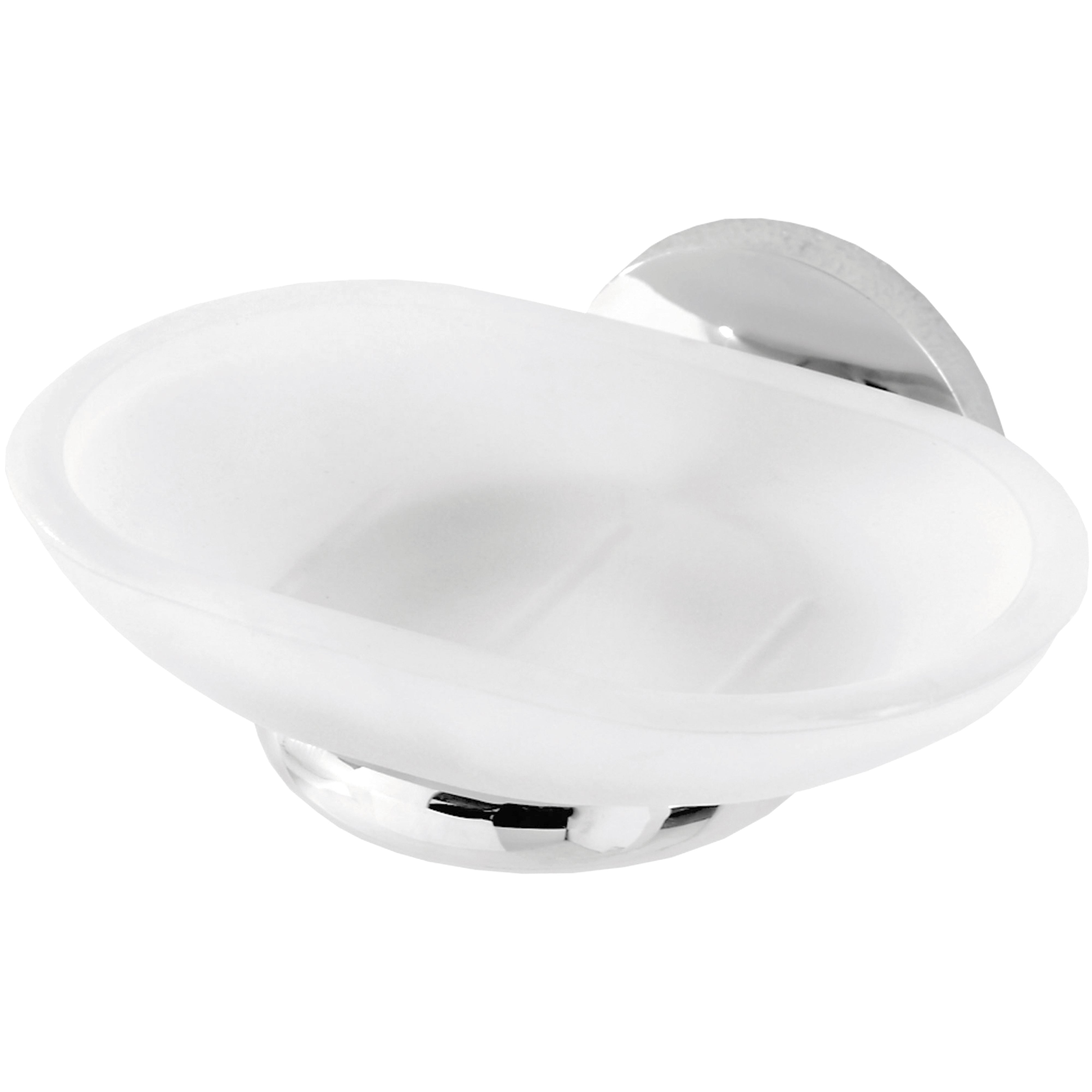 PORTA SAPONE CROMO/VETRO SATINATO S