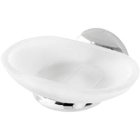 PORTA SAPONE CROMO/VETRO SATINATO S