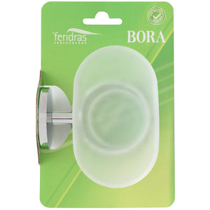 PORTA SAPONE CROMO/VETRO SATINATO S