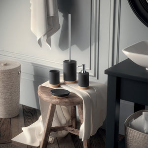 PORTASAPONE ILARY 13X10XH3CM NERO MATT E SUGHERO.