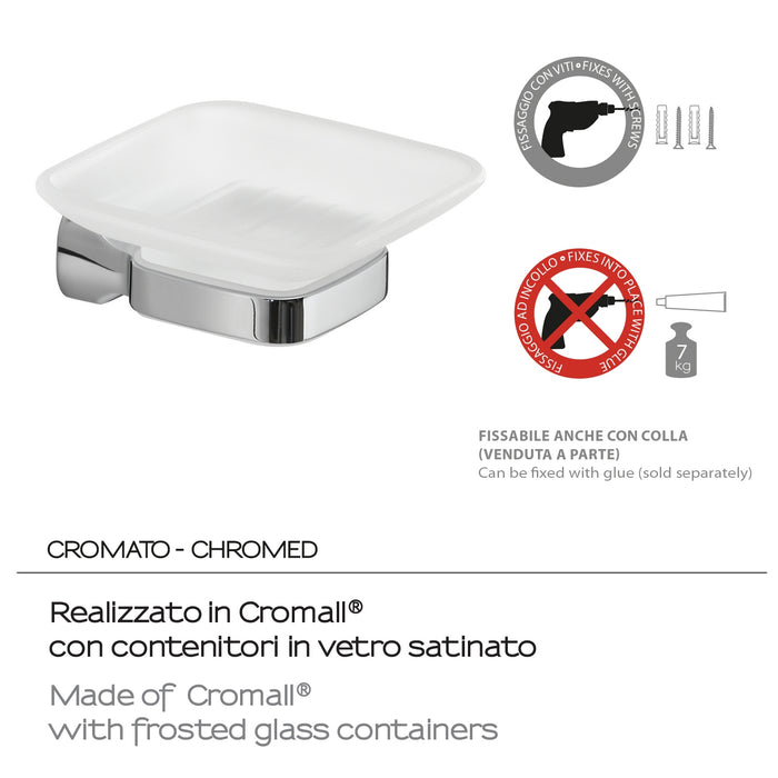 PORTASAPONE STELVIO 11XH5CM CROMO.