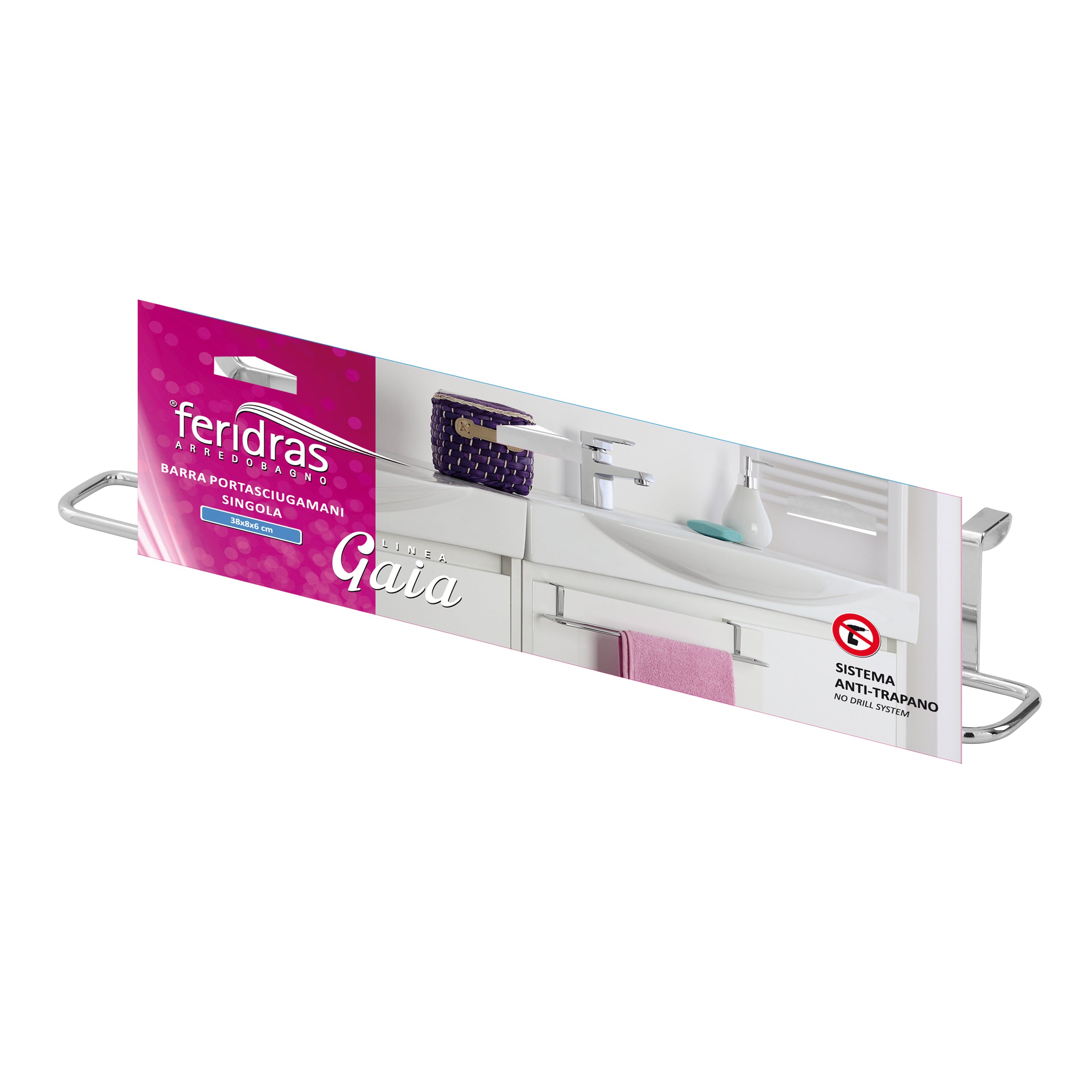 PORTASCIUGAMANI GAIA 38CM CROMO