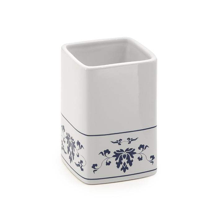 PORTASPAZZOLINI CIXI 8X8XH12CM BIANCO / BLU.