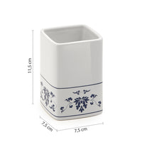 PORTASPAZZOLINI CIXI 8X8XH12CM BIANCO / BLU.
